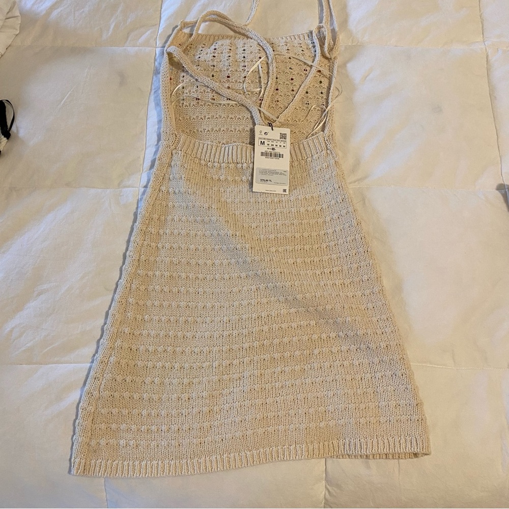 NWT Zara Knit Beaded Dress - Picture 9 of 9
